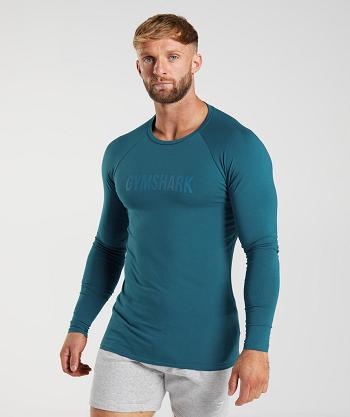 Long Sleeve Męskie Gymshark Apollo Niebieskie | PL 3681WNB